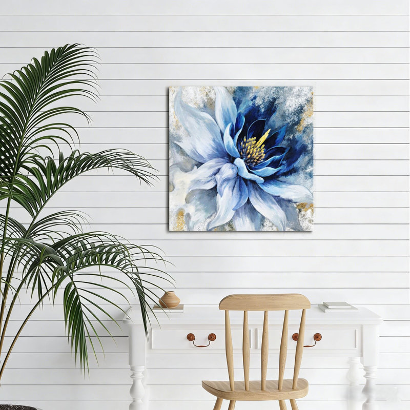Décoration murale dorée, bleu, doré, 16 po x 16 po