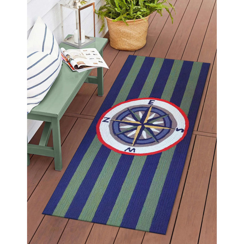 Rushsylvania Striped Polyester Kitchen Mat, Runner 2' x 5'