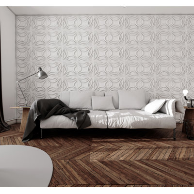 Falkirk Ross 19.7" x 19.7" 3D Wall Panel in White (10-pack)