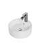 Lavabo de salle de bain en céramique - Lavabo de comptoir rond (18,45 po de profondeur) - Surface (blanc, 7,8 pièces au design fonctionnel)