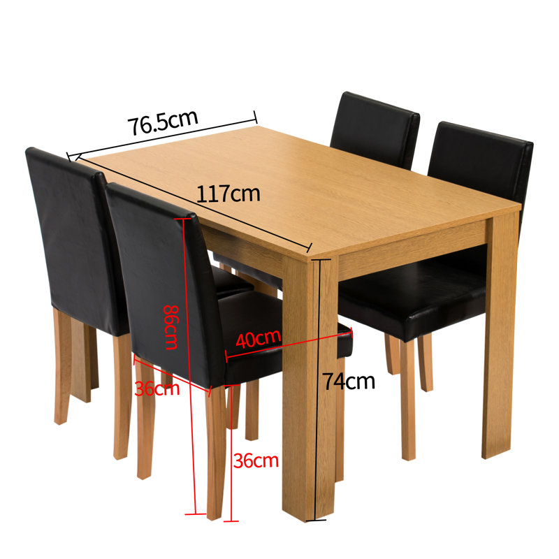 Boville 4 - Person Dining Set, Oak