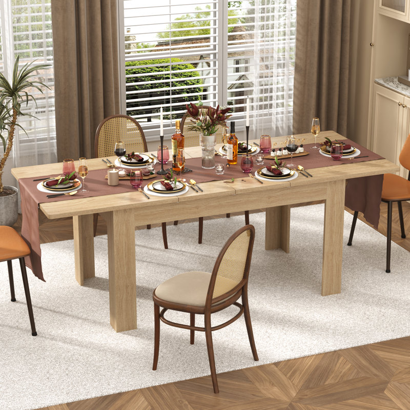 Table de salle à manger extensible Rhu, Bois naturel, H 30,4 po x l 86,6 po x P 35,4 po