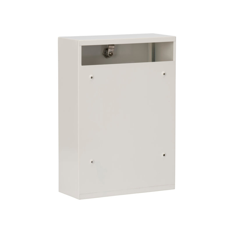 Forth Rear Access Gate & Wall Mounted Galvanised Steel Lockable Weatherproof Post Box - 25x35x10cm, White