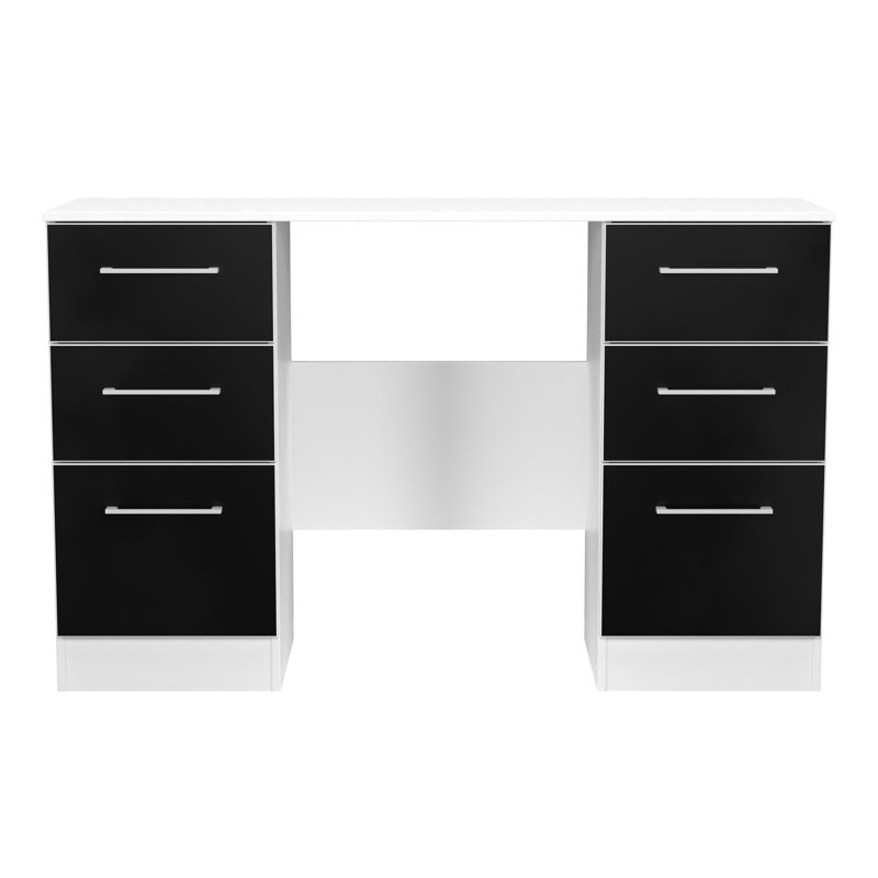 Taimi Double Pedestal Desk IN Black Matt