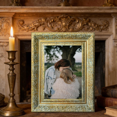 Cadre photo orné antique de 8 po x 10 po avec protecteur de photo 1pc