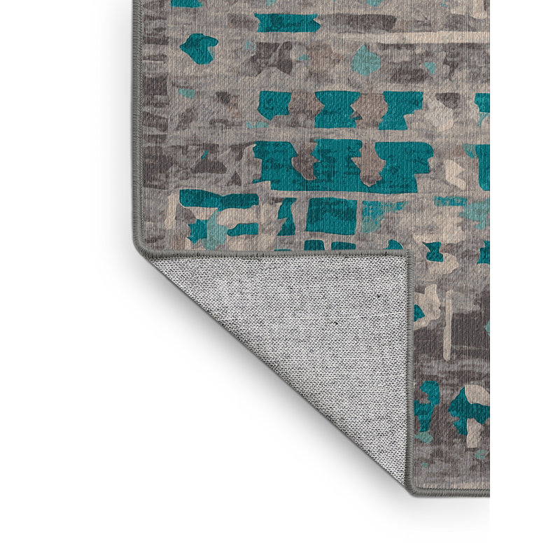 Machine Washable Gray Area Rug, Rectangle 5' x 7'