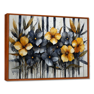 Géométrique, fleurs de bambou, horizon, art mural en bambou