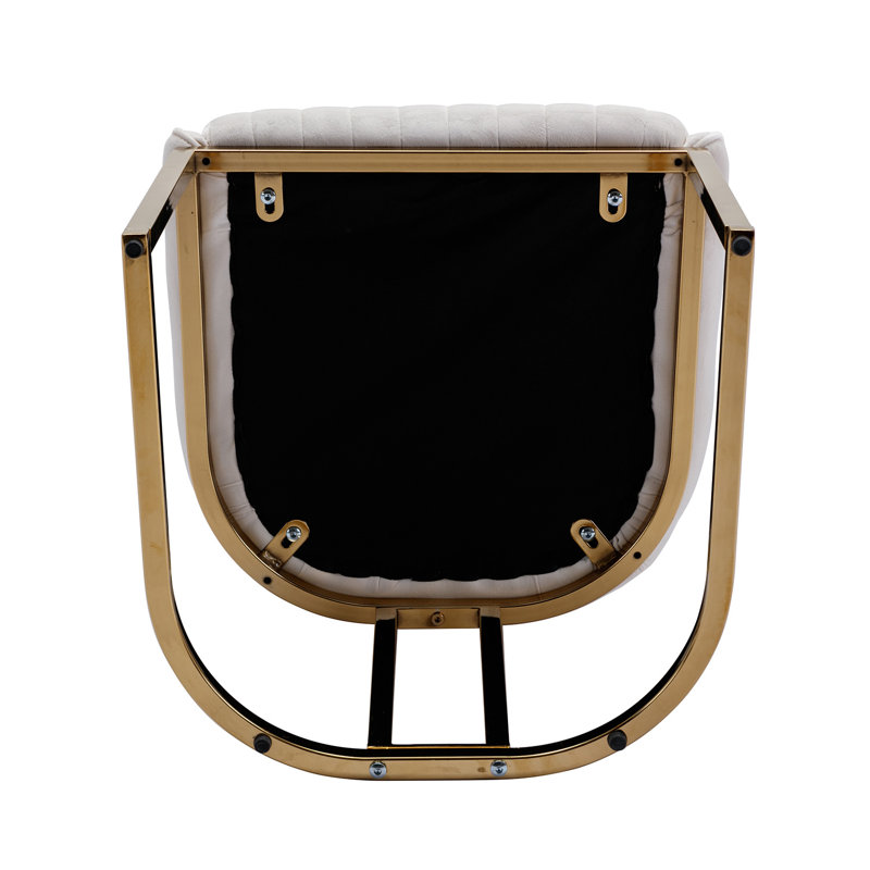 Junias Dining Chair Velvet Upholstered Dining Chairs Modern Accent Dining Room Chairs with Gold Metal Base Comfy Padded Kitchen Chairs Armless Side Chairs for Kitchen Dining Room