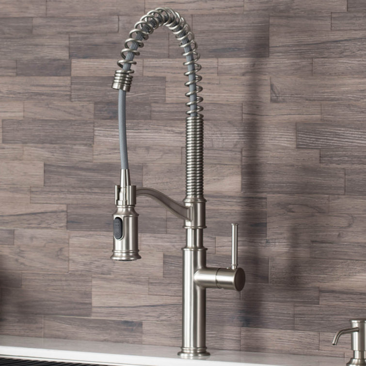 Sellette Pull Down Single Handle Kitchen Faucet with Soap Dispenser