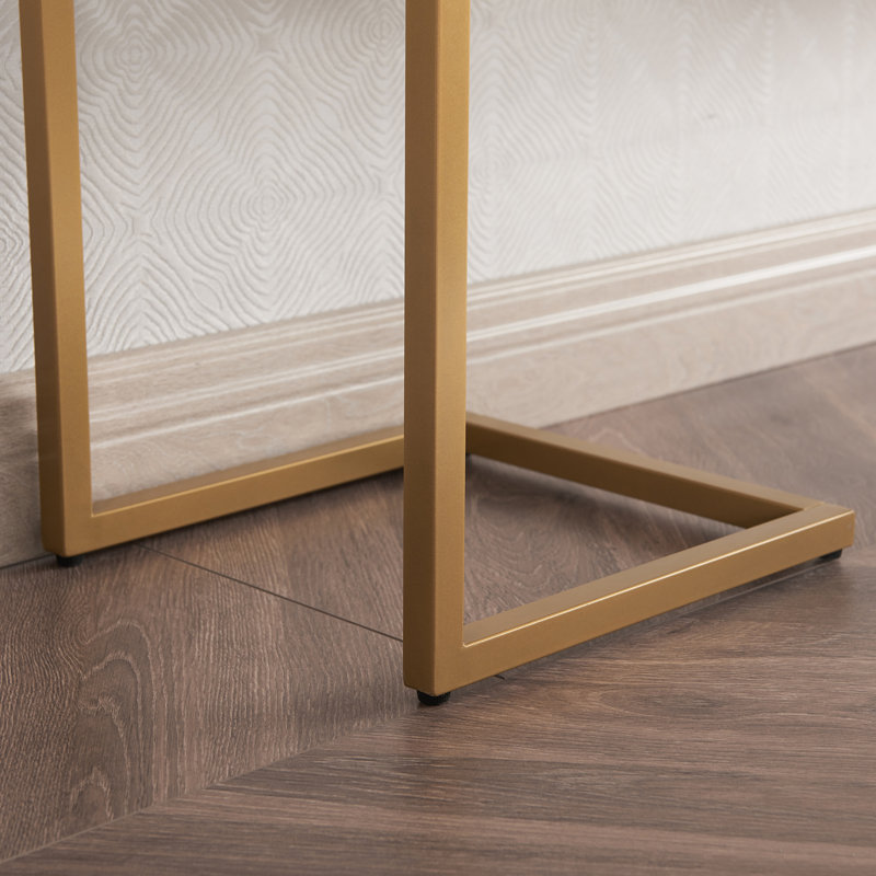 Glass Top Console Table, Gold