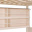 Lit superposé simple au-dessus de grand lit simple avec tablettes intégrées, lumières à changement de couleur et panneau perforé, beige-1324222575-1324222568