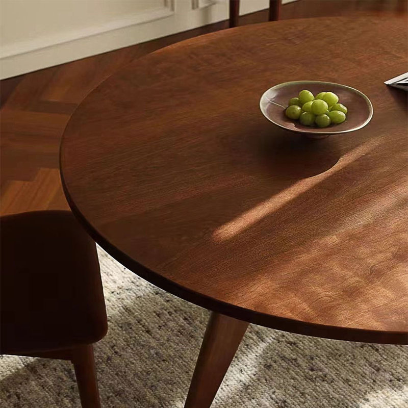 Ancient style round solid wood dining table, 29.52"H x 51.18"L x 51.18"W