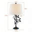  Lampe de table à motif de feuille unique en métal 27 "avec éclairage à 3 voies à intensité variable et abat-jour blanc Grinstead-376419649