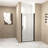 36"X 72" Pivot Shower Door, Matte Black Aluminum Frame, Half Frame ,1/4"(6Mm) Tempered Glass Explosion Proof Film-121703627