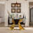 Ameriya Glass Top Metal Base Dining Table