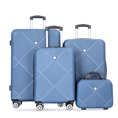 4-piece ABS lightweight suitcase, 14 inch makeup box, aircraft wheels (14/20/24/28)