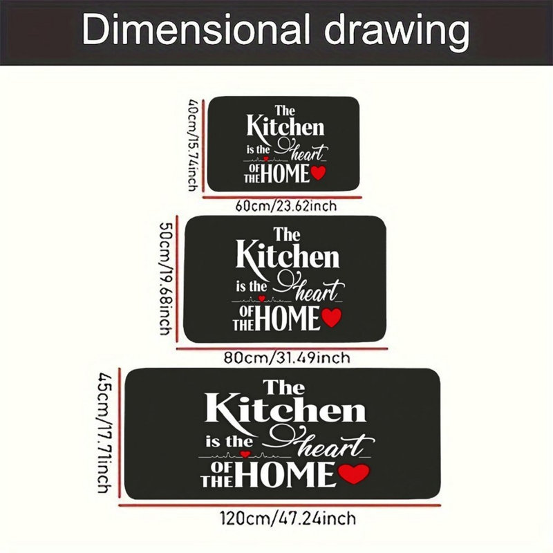 Ensemble de tapis de cuisine 3 pièces