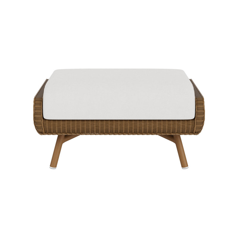 Essence Outdoor Ottoman, Canvas Natural, Hickory