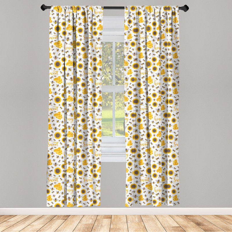 Honeycomb Semi-Sheer Rod Pocket Curtain Panels, 28" x 84"
