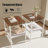 2-piece Modern End Tables Rectangle Side Table with Tempered Glass Top & MDF Storage Shelf, Living Room Accent Tables-1889556391-1889556388