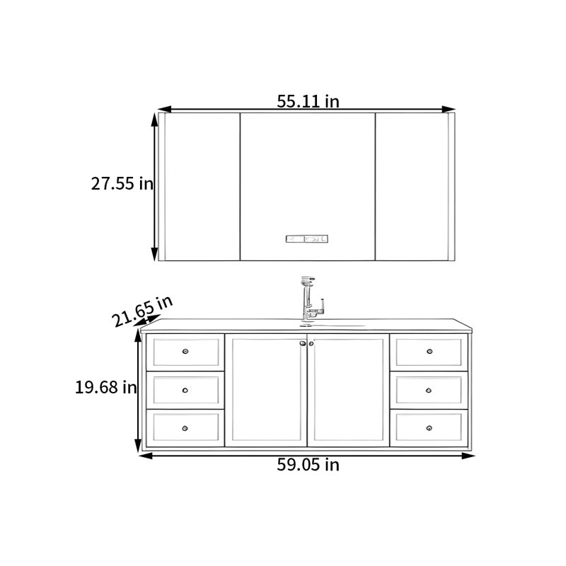 Ristaino, 19.68" H x 59.05" W x 21.65" D