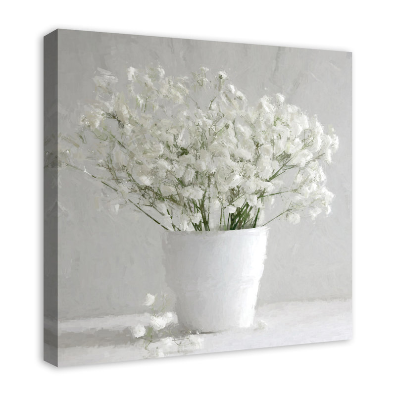 Pétales blancs - peinture sur toile sans cadre