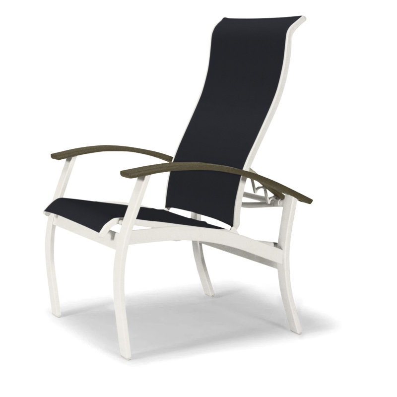 Chaise de patio Askar, Beachwood, Noir 5D Sunbrella®, Neige texturée