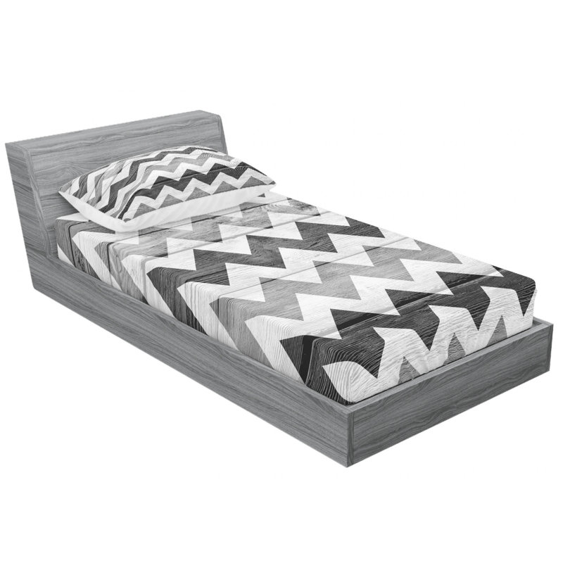 Microfiber Chevron Sheet Set, Twin XL Sheet Set with Fitted Sheet