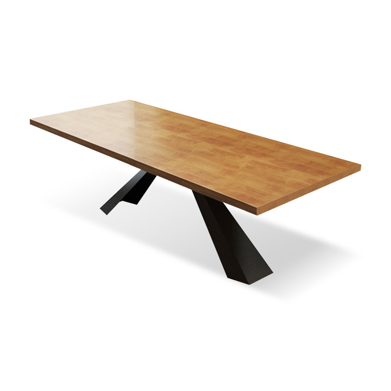 Table de salle à manger rectangulaire en bois massif brun, H 29,53 po x L 62,99 po x l 31,5 po