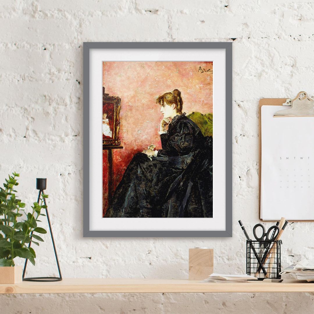 Gerahmter Kunstdruck Woman in Black