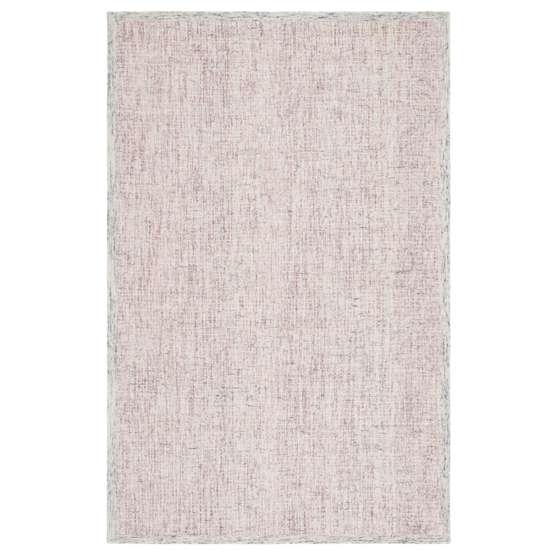 Tapis abstrait rose / ivoire 467, Tapis de couloir 2 pi 3 po x 8 pi