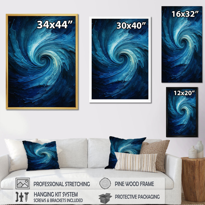 Provencher - Abstract Spirals Canvas Prints, Black Floater Framed Canvas, 40" H x 30" W x 1.5" D