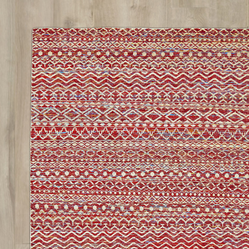 Aube Hand Knotted Viscose Geometric Indoor Rug, Rectangle 2' x 3'
