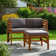 Acacia Patio Sofa with Cushions and Ottoman
