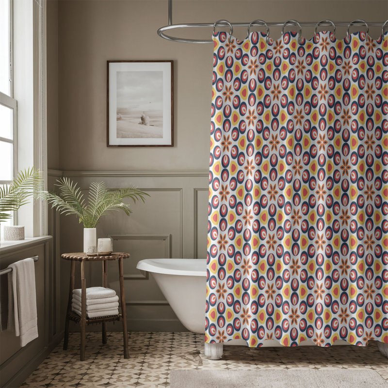 Motif bleu - Rideau de douche Premium, H 74 po x l 71 po