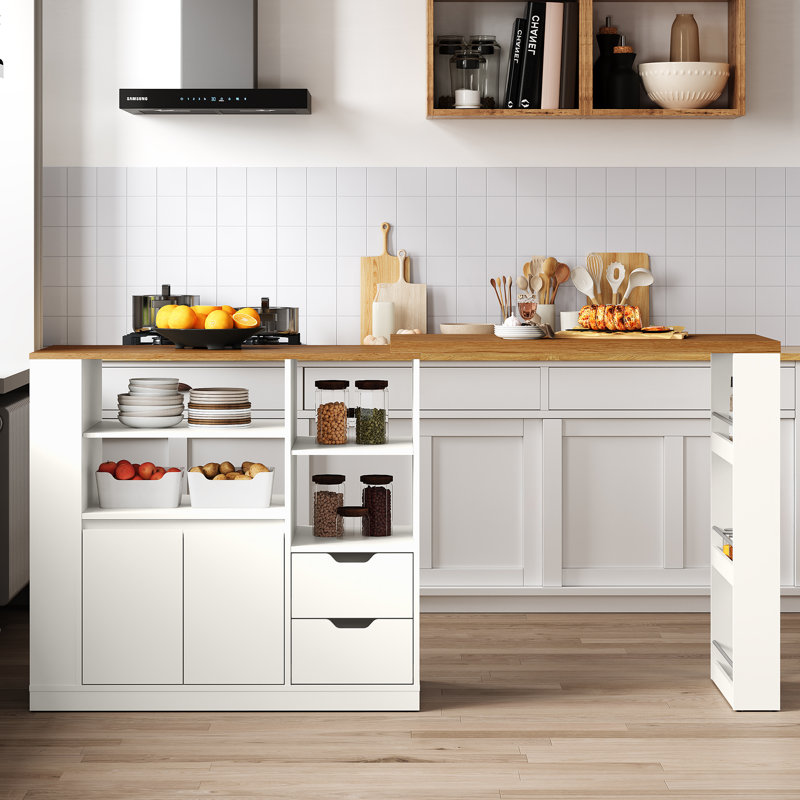 Îlot de cuisine extensible avec rangement