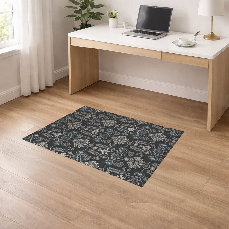 Tapis de bureau léger Zoey, L 48 po x P 72 po, Gris anthracite