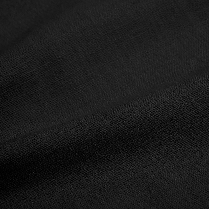 Lit plateforme tapissier à oreilles Hanson, Très grand, Lin classique noir