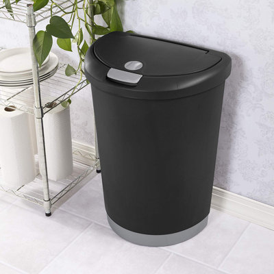 Sterilite 12.3 Gallon Locking TouchTop Wastebasket w/ Titanium Lock