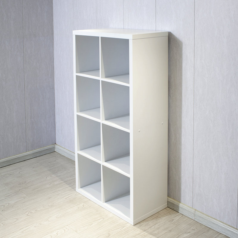 Smart Cube 8-Cube Organizer Storage With Opened Back Shelves,2 X 4 Cube Bookcase Book Shleves, White
