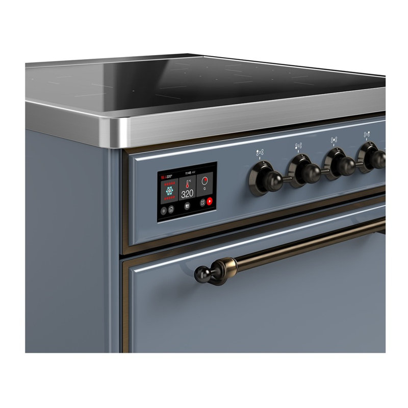 Majestic III Series 30 Inch Induction Range with 4 Induction Elements in Blue Grey (Burnished Trim), Blue Gray, Burnished