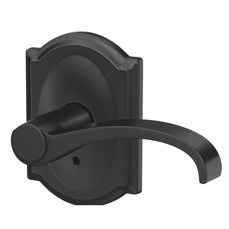Custom Whitney Non-Turning Lever with Camelot Trim, Matte Black