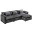 Spacieux et modulaire en forme de L - Canapé-lit en chenille confortable de 112 po avec mousse à mémoire de forme, canapé-lit modulaire moderne amovible, expérience relaxante-1322203853