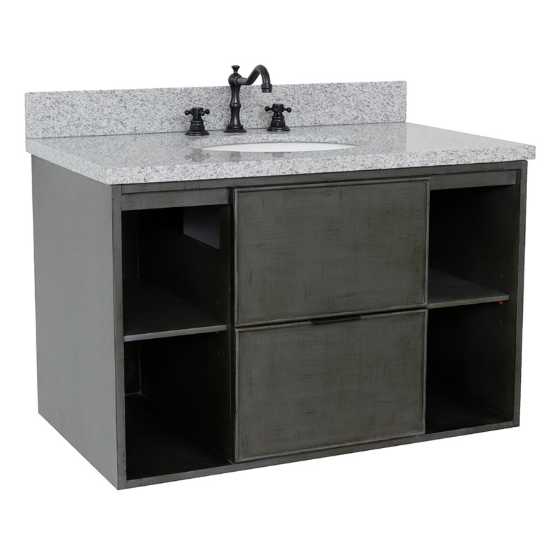 Meuble-lavabo mural simple 37 po, Granite