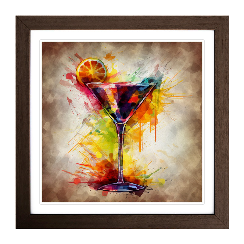 Cocktail Abstract Art No.2 - Framed Print, Walnut