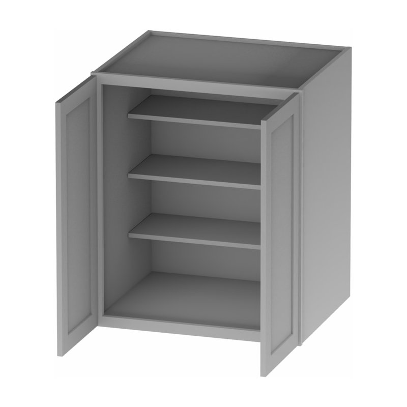 Armoire de rangement/haute Kindwood Eco Shaker 30 po L x 24 po P x 90 po H, en contreplaqué gris, prête à assembler, Gris