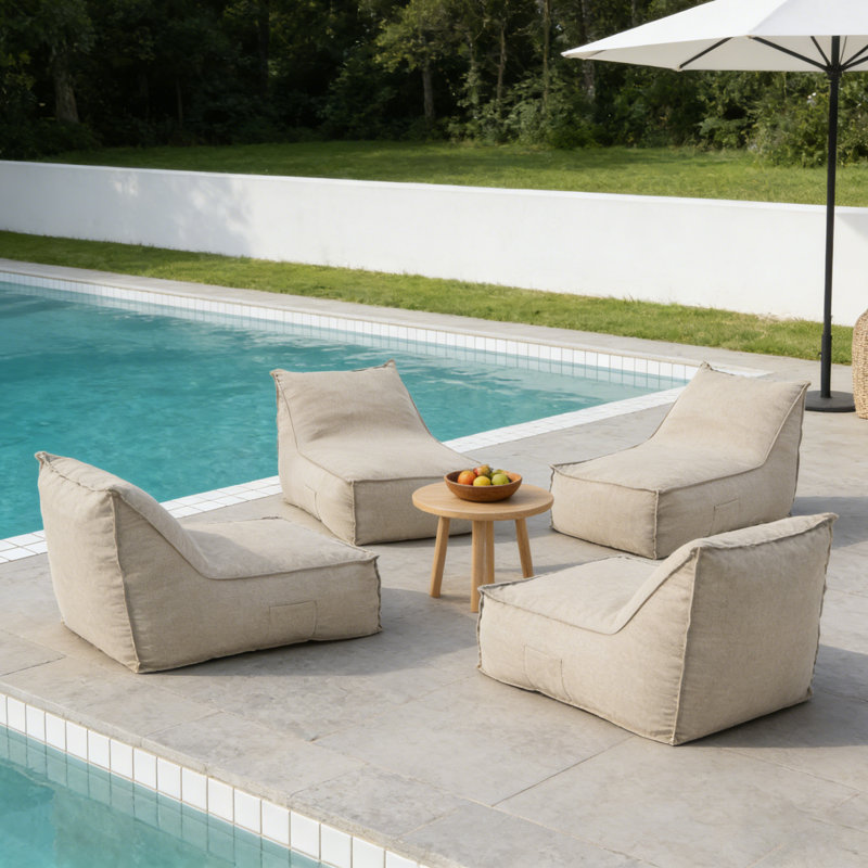 Fauteuil à billes d'extérieur pour 4 personnes avec tissu résistant à l'eau pour patio