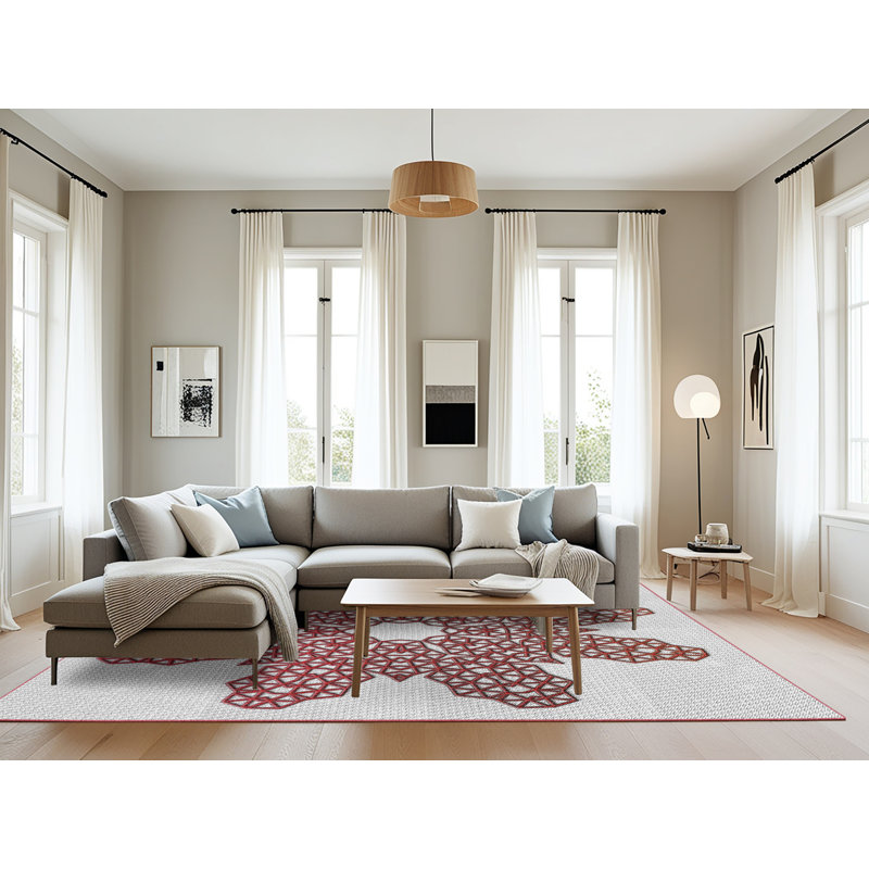 Tapis brun/beige tissé à la machine, Rectangle 8 pi x 10 pi