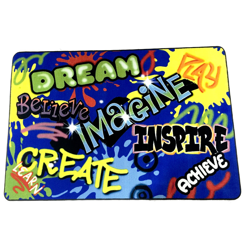 Tapis décoratif KidCarpet.com Inspiration Graffiti, rectangle de 122 x 183 cm, Rectangle 4pi x 6 pi