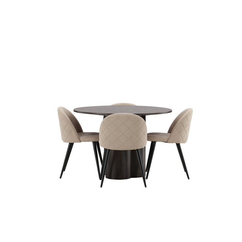 Britton 4 - Person Dining Set, Beige, Brown, Beige